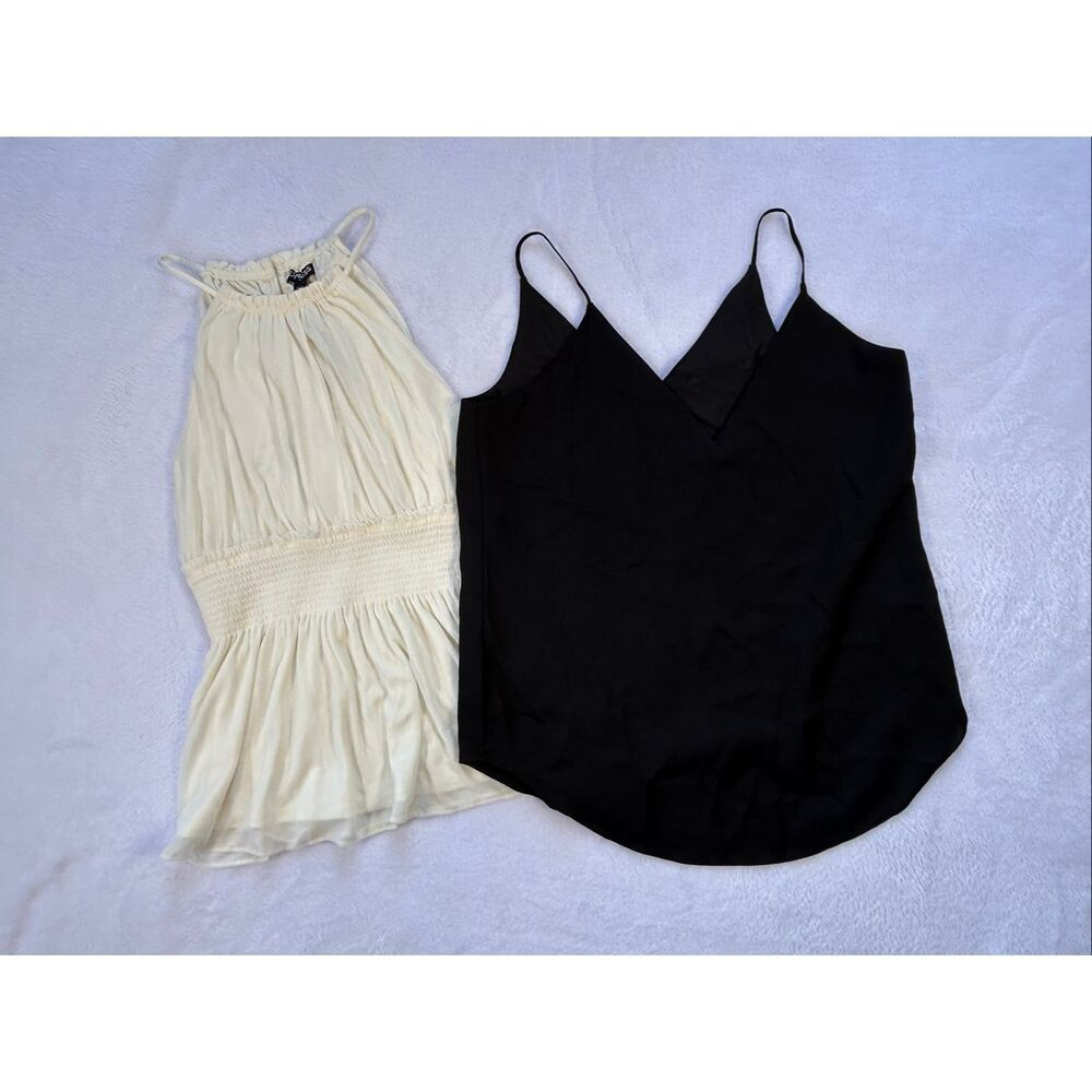 Express Dress Tank Top Lot of Two, Size Small, MWT Black/White, Preppy, Halter